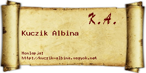 Kuczik Albina névjegykártya
